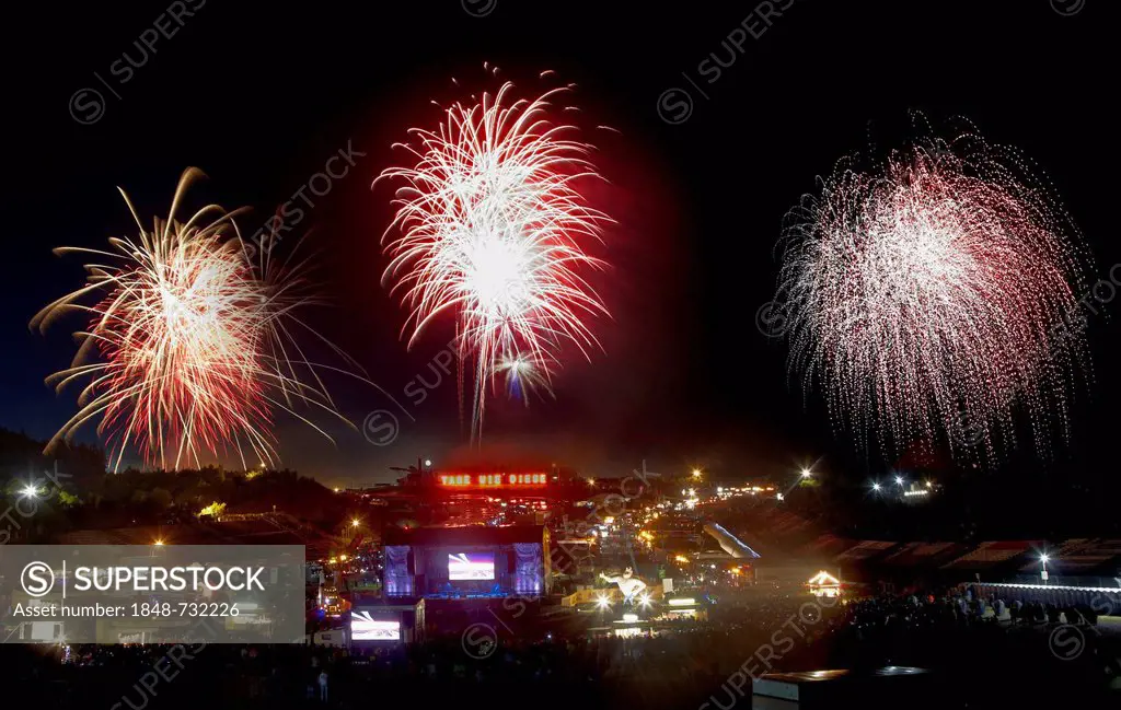 Fireworks at the Truck Grand Prix 2012, Nuerburgring, Rhineland-Palatinate, Germany, Europe