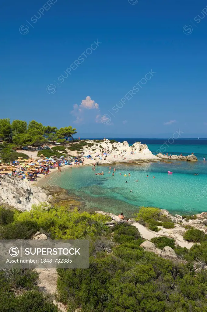 Beach of Portokali, Kavourotypes, Sithonia, Chalkidiki or Halkidiki, Greece, Europe