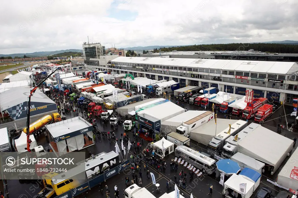 Truck show at the industrial park, Truck Grand Prix 2012, Nuerburgring, Rhineland-Palatinate, Germany, Europe