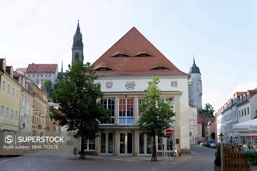 Theatre, Theaterplatz square, Meissen, Saxony, Germany, Europe