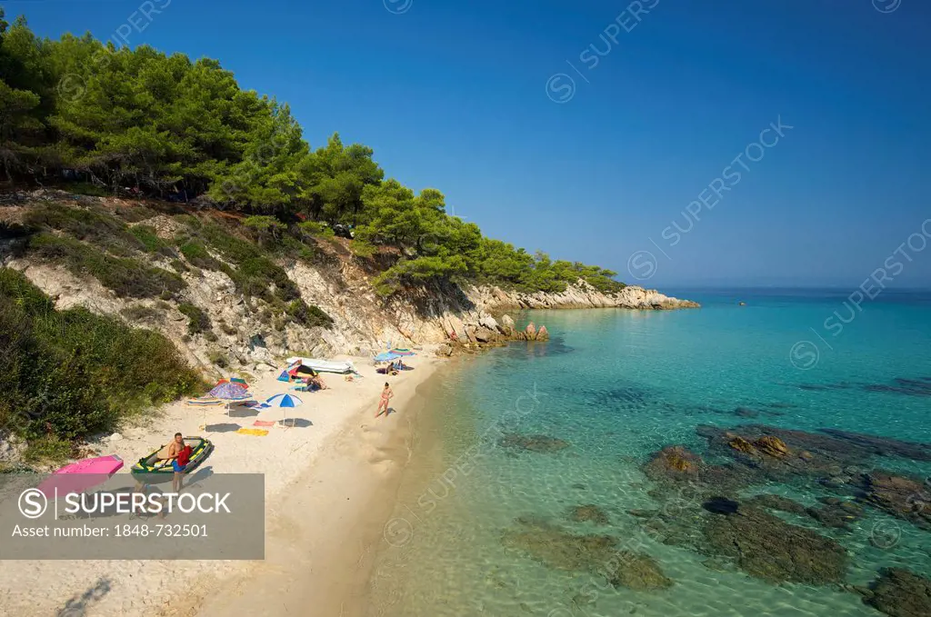 Kavourotypes beach on Sithonia, Chalkidiki or Halkidiki, Greece, Europe