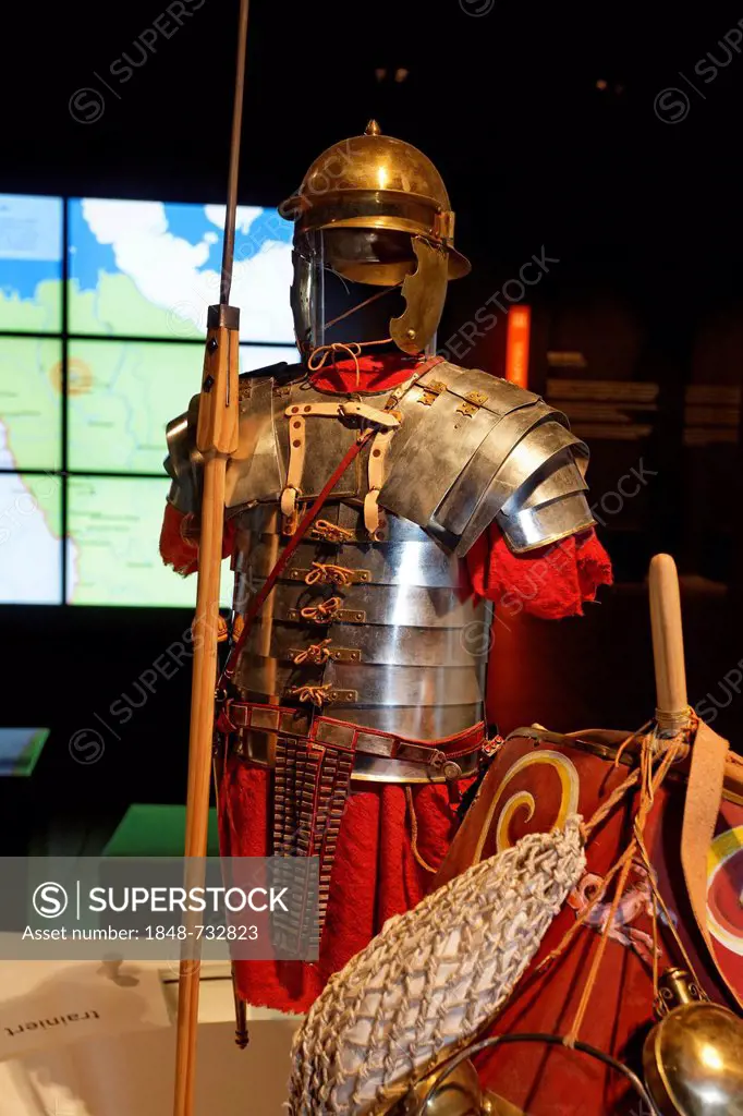 Equipment, kit of a Roman legionary, Varus Battle or Battle of the Teutoburg Forest, Kalkriese Museum and Park, Osnabruecker Land region, Lower Saxony...