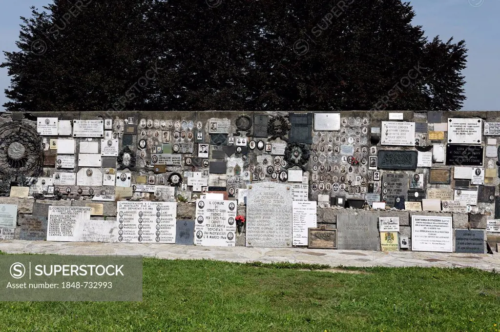 Numerous plaques at Mauthausen Concentration Camp, Perg, Upper Austria, Austria, Europe