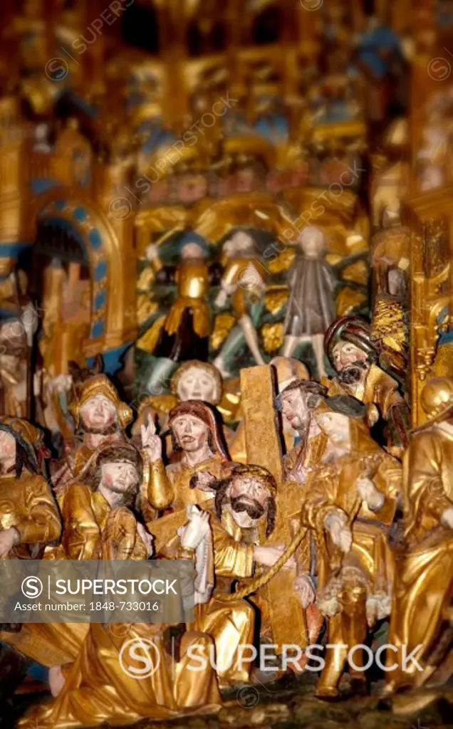 Agilolphus altar, detail of the biblical crucifixion scene, Koelner Dom, Cologne Cathedral, Cologne, North Rhine_Westphalia, Germany, Europe