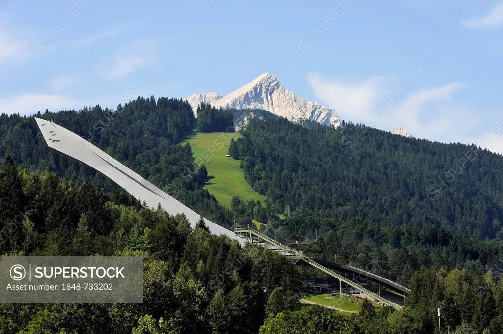 Ski jump, Olympiastadion stadium, Garmisch-Partenkirchen, Werdenfelser Land region, Upper Bavaria, Bavaria, Germany, Europe