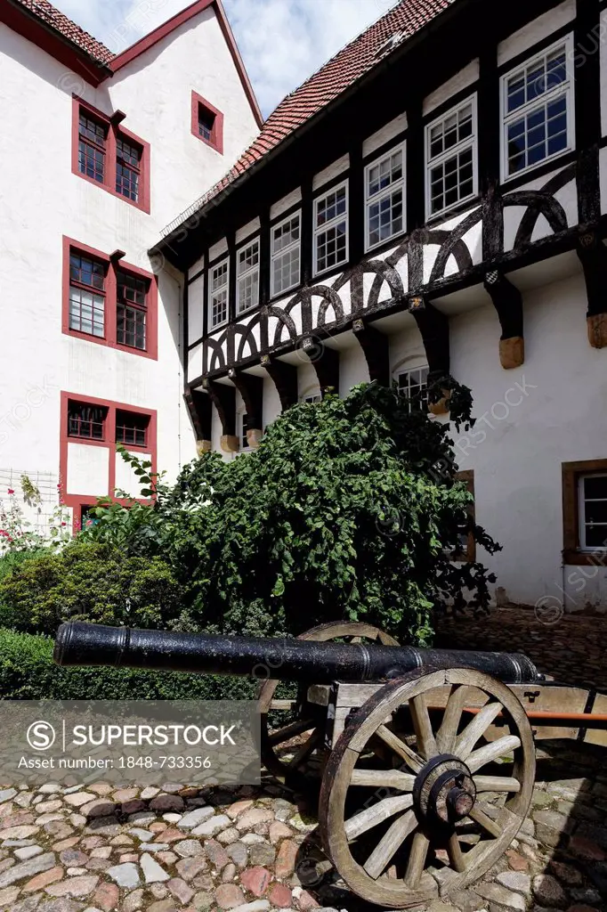 Former court pharmacy, Schloss Iburg Castle, Bad Iburg, Osnabruecker Land region, Lower Saxony, Germany, Europe