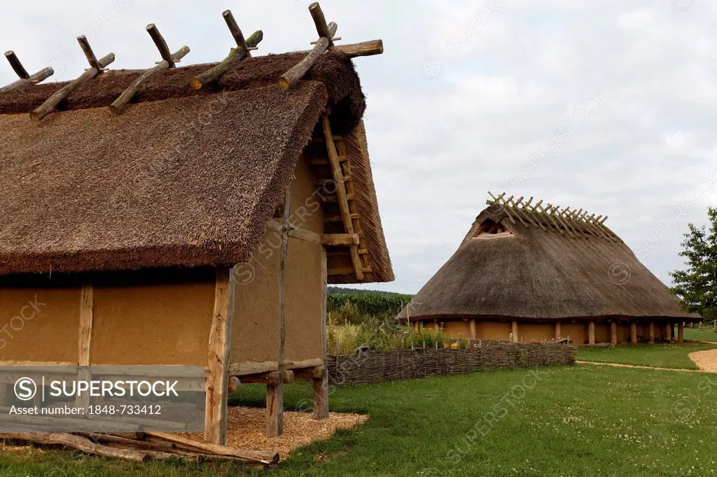 Iron Age building, reconstruction, Ostercappeln-Venne, Osnabruecker Land region, Lower Saxony, Germany, Europe