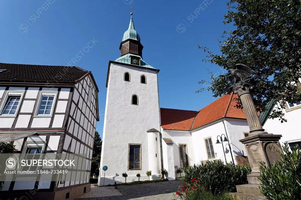 Small village church in Schledehausen-Bissendorf, Osnabruecker Land region, Lower Saxony, Germany, Europe