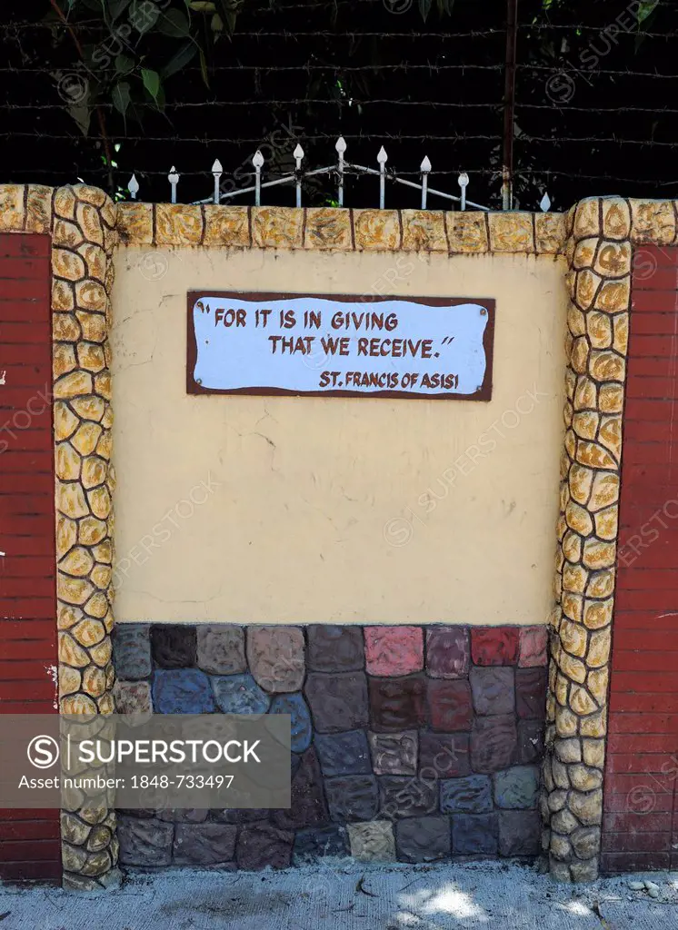 Bible verse on a wall, Cebu, Philippines, Southeast Asia, Asia