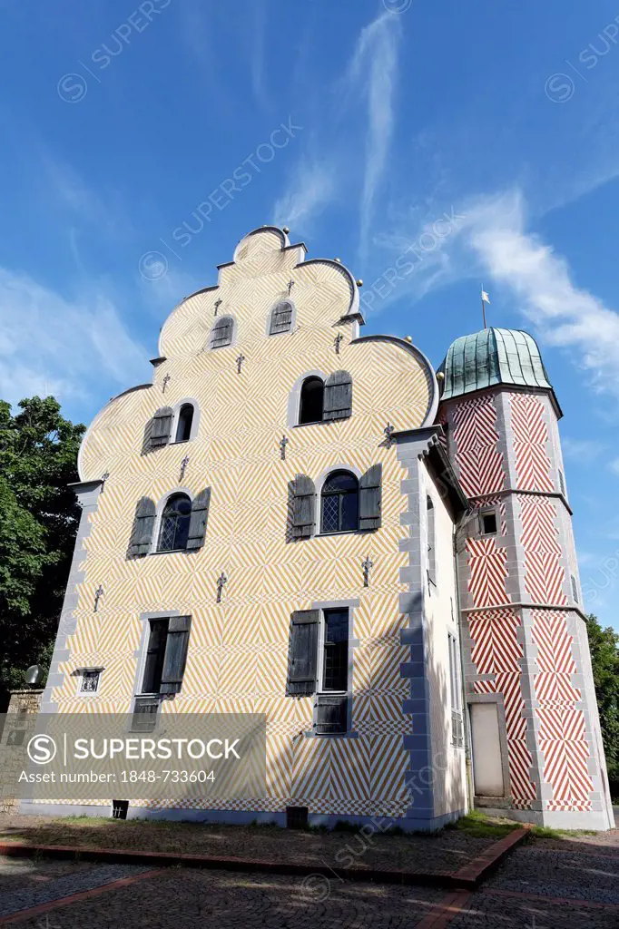 Ledenhof, palais with staircase tower, building of medieval nobility, Osnabrueck, Lower Saxony, Germany, Europe