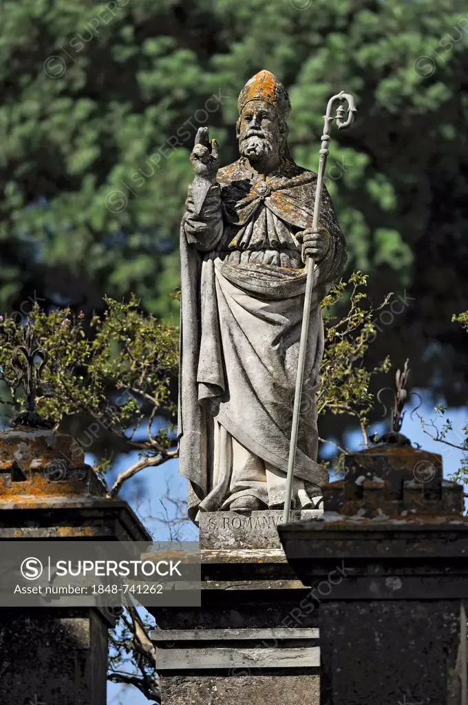 Statue of Bishop St. Romanus, a martyr, Nepi, Lazio region, Italy, Europe