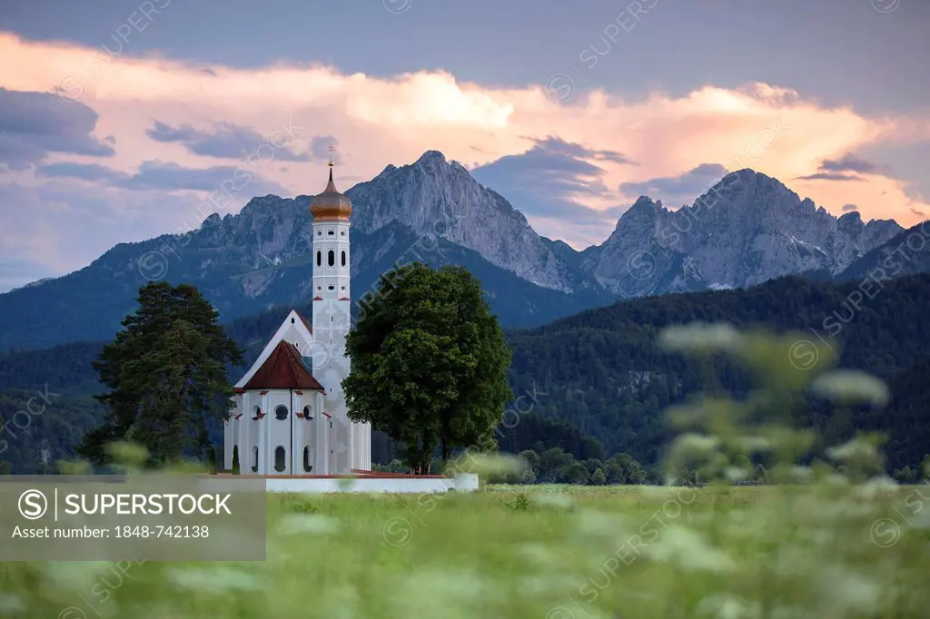 Church of St. Coloman near Fuessen in the Allgaeu, Bavaria, Germany, Europe, PublicGround