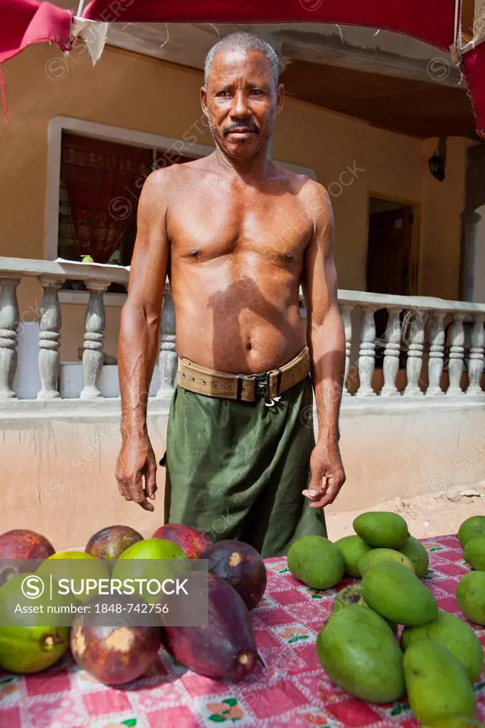 Fruit seller, Creole, Mahe, Seychelles, Africa, Indian Ocean