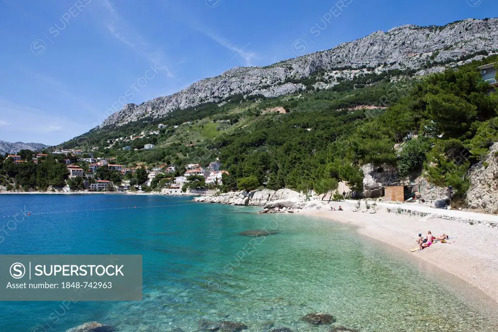 Bay of Stomarica, Brela, Makarska Riviera, Adriatic Coast, Dalmatia, Croatia, Europe
