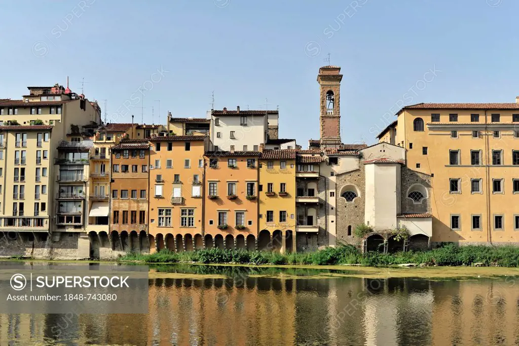 Buildings along the Arno river, Florence, Tuscany, Italy, Europe