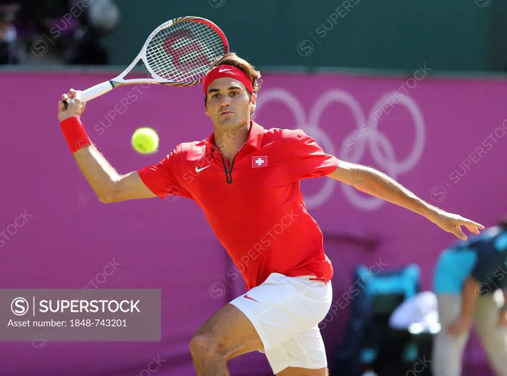 Roger Federer, SUI, men's single finals, AELTC, London 2012, Olympic Tennis Tournament, Olympics, Wimbledon, London, England, Great Britain, Europe