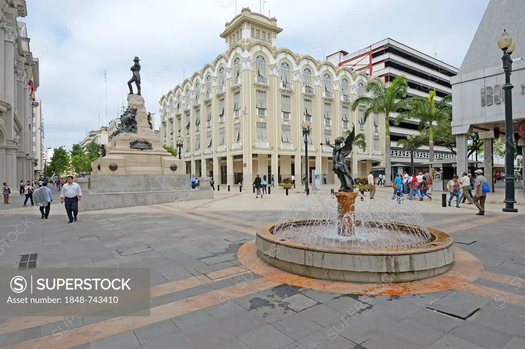 Pedestrian zone in the old town of Guayaquil, Ecuador, South America