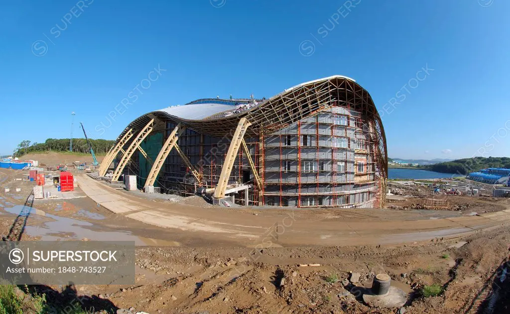 Construction of the biggest oceanarium in the CIS, Vladivostok, Russky Island, Primorsky Krai, Russian Federation, Eurasia