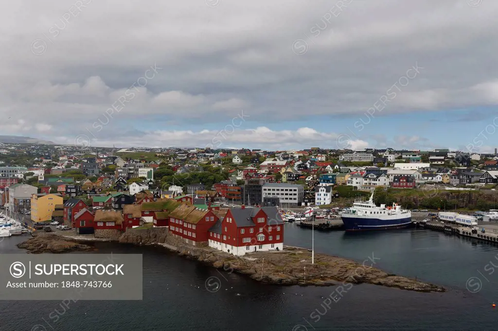 View of the harbour, Torshavn, Faroe Islands, Europe