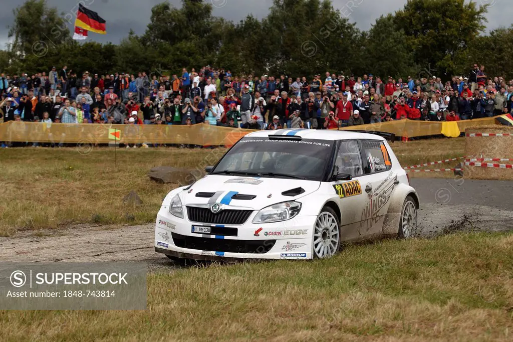 ADAC Rally Germany, special stage, Baumholder military training area, previous year's winner Sebastien Ogier, FRA, and co-driver Julien Ingrassia, FRA...