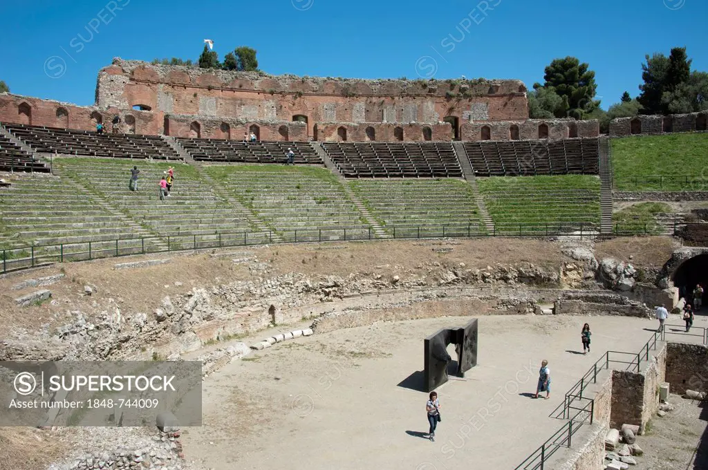Greco-Roman amphitheatre, Taormina, Sicily, Italy, Europe