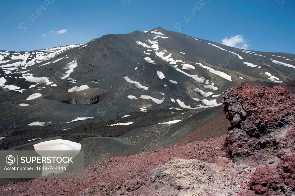 Side crater of Mount Etna, Sicily, Italy, Europe