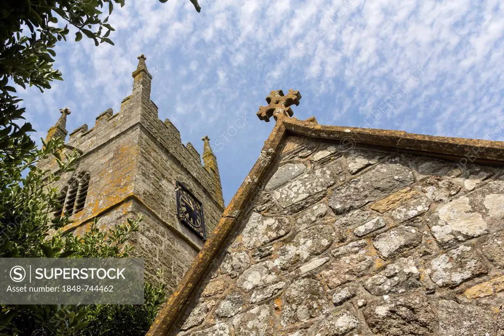 Church in Perranuthnoe, Cornwall, England, Great Britain, Europe