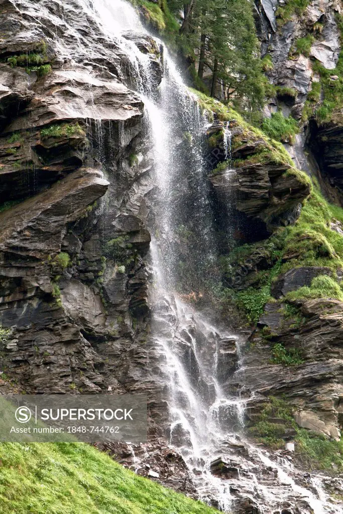 Waterfall, Rauris, Krumltal valley, Hohe Tauern National Park, Salzburg, Austria, Europe