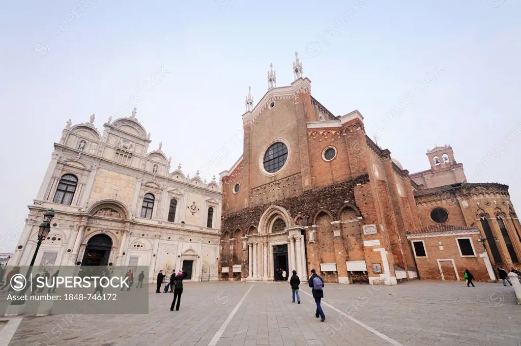 Scuola Grande di San Marco and Church of Santi Giovanni e Paolo, Castello, Venice, Venezia, Veneto, Italy, Europe