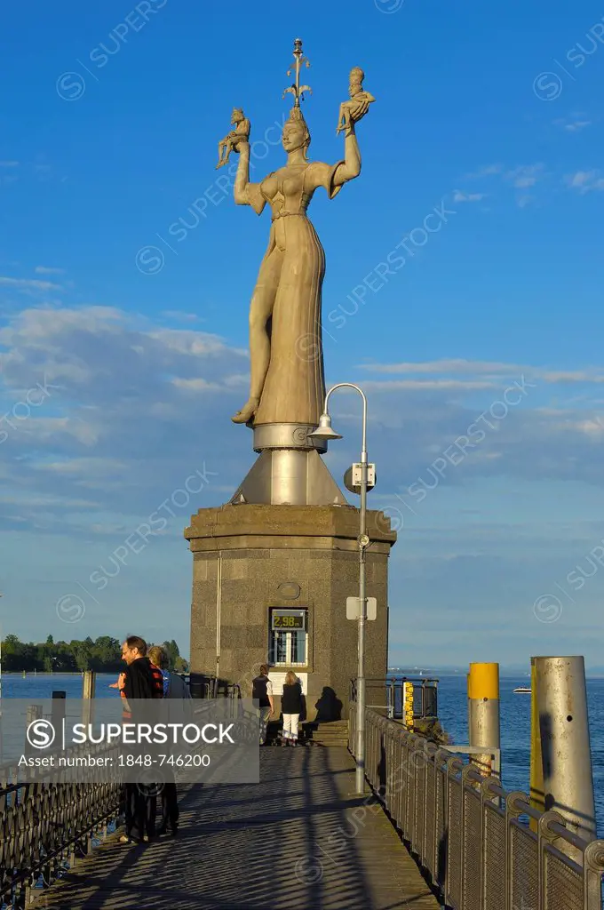 Imperia statue, Constance Harbor, Bodensee, Lake constance, Konstanz, Constance, Baden-Wuerttemberg, Germany, Europe