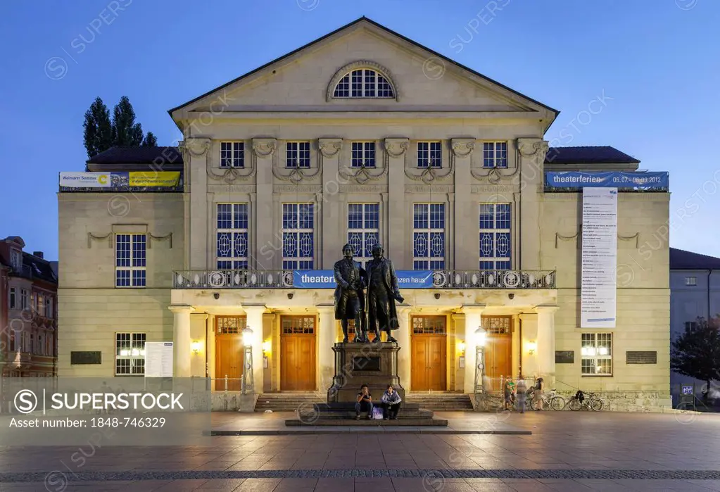 National Theatre on Theaterplatz square, Weimar, Thuringia, Germany, Europe
