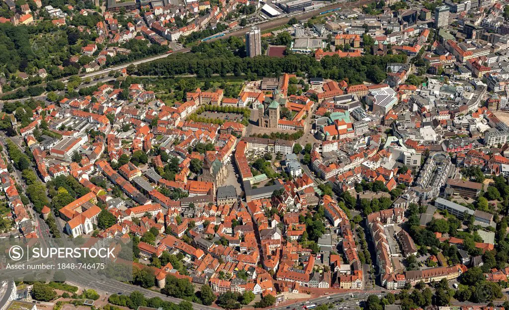 Aerial view, Osnabrueck, Lower Saxony, Germany, Europe