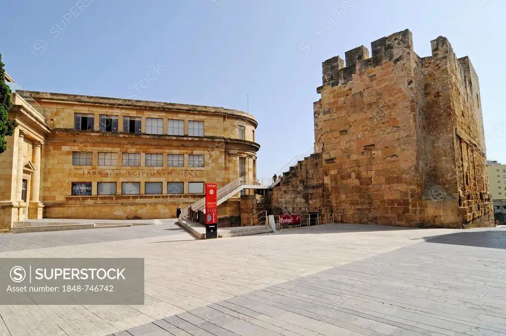 Museu Nacional de Arqueologic de Tarraco, archaeological museum, Torre del Pretori, Tarragona, Catalonia, Spain, Europe, PublicGround