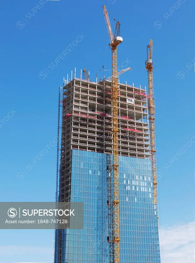 New European Central Bank, ECB, under construction, Frankfurt am Main, Hesse, Germany, Europe