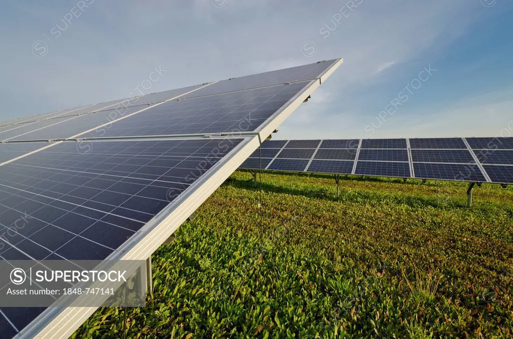 Photovoltaic power plant, Nentmannsdorf, Saxony, Germany, Europe