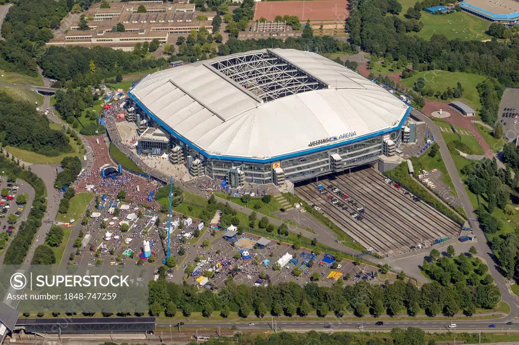 Aerial view, Veltins Arena, Gelsenkirchen, Ruhr Area, North Rhine-Westphalia, Germany, Europe