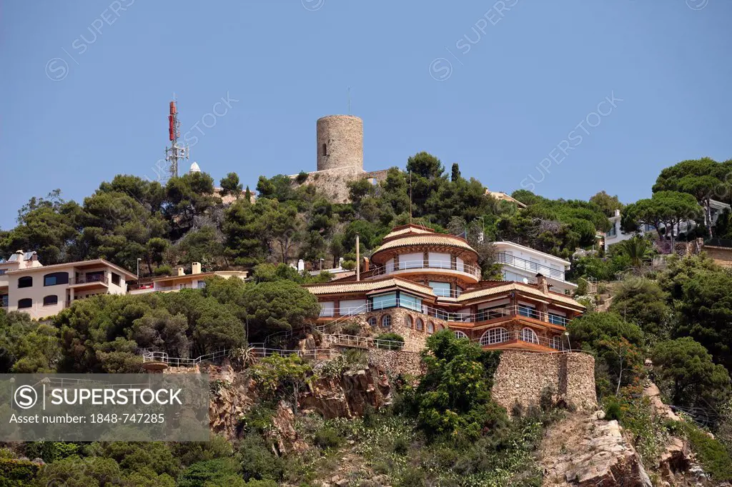 Castell Ermita de Sant Joan Castle, Blanes, La Selva, Costa Brava, Catalonia, Spain, Europe, PublicGround