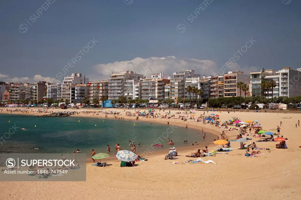 Beach, Blanes, La Selva, Costa Brava, Catalonia, Spain, Europe, PublicGround