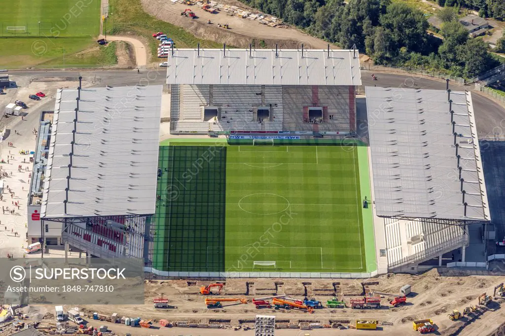Aerial view, the newly opened stadium in Essen, Ruhr Area, North Rhine-Westphalia, Germany, Europe