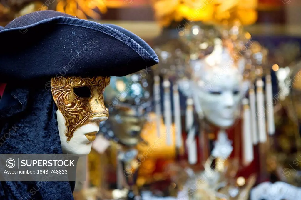 Shop selling carnival masks, Venice, Italy, Europe