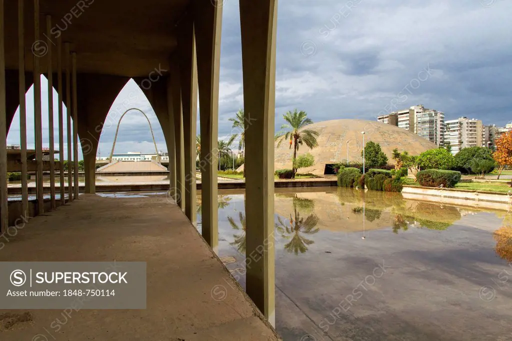 Lebanese Pavilion, Expo exhibition area, Rachid Karami International Fair, Tripoli, Lebanon. The Brazilian architect Oscar Niemeyer was planning the a...