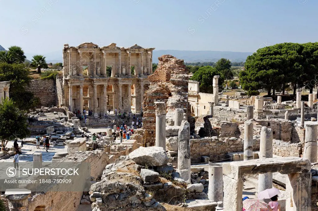 Library of Celsus, Ephesus, Ephesos, Efes, UNESCO World Heritage Site, Iszmir, Turkish Aegean, Western Turkey, Turkey, Asia