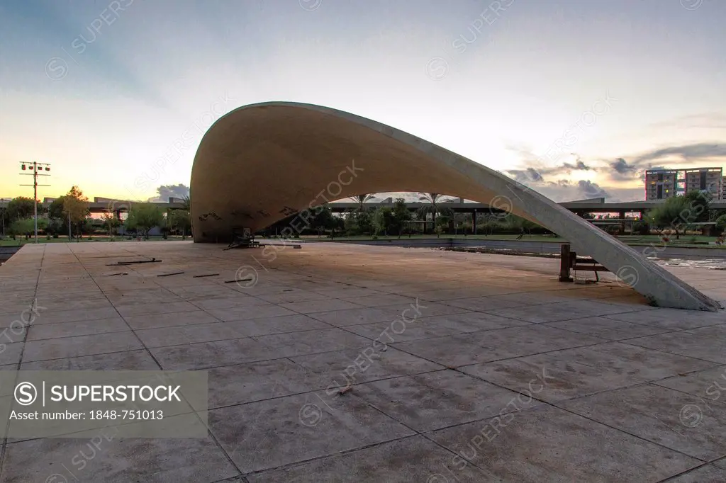 Theater stage, Expo, Rachid Karami International Fair, Tripoli, Lebanon. The Brazilian architect Oscar Niemeyer was planning the area in the early 196...