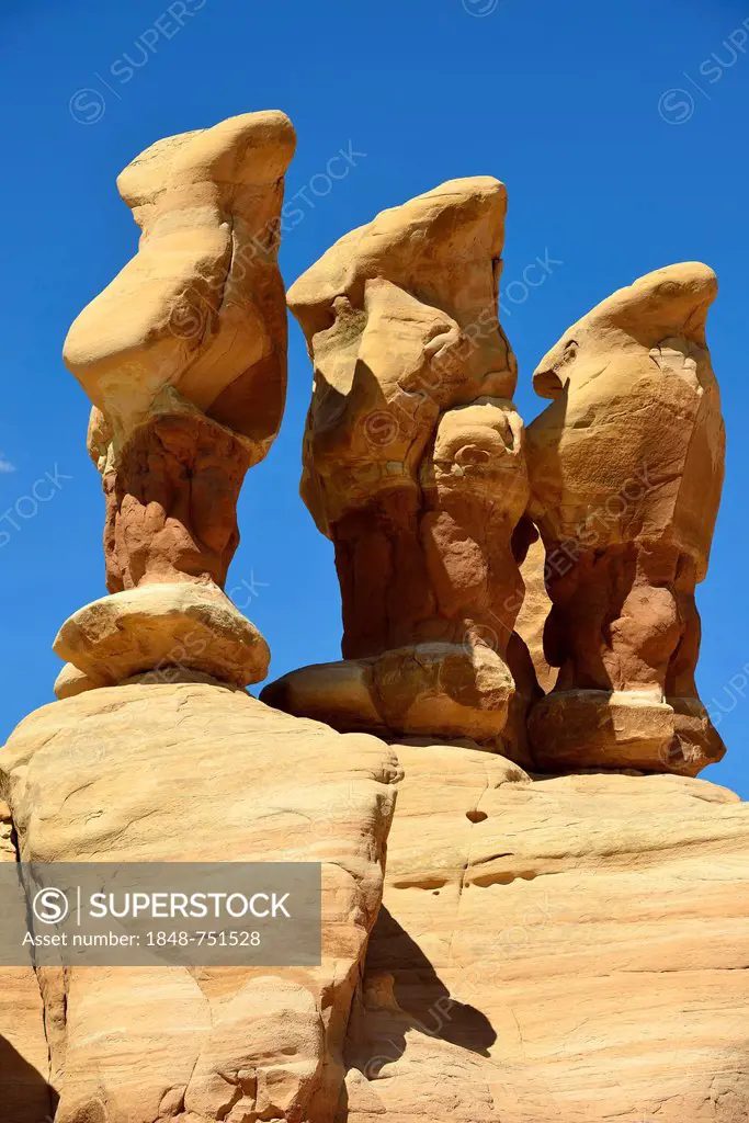 Tubby Parade, Devil's Garden, eroded hoodoos and Entrada Sandstone rock formations, Goblins, Hole-In-The-Rock-Road, Grand Staircase-Escalante National...