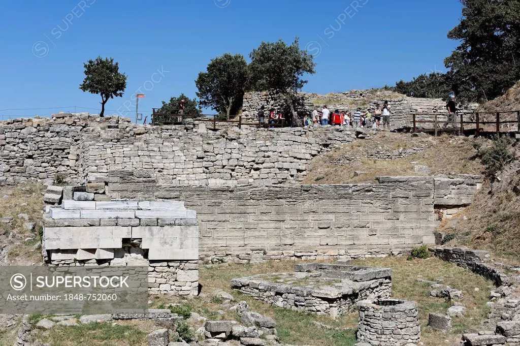 Altar space in the archaeological site of Troy, Truva, Canakkale, Marmara, Turkey, Asia