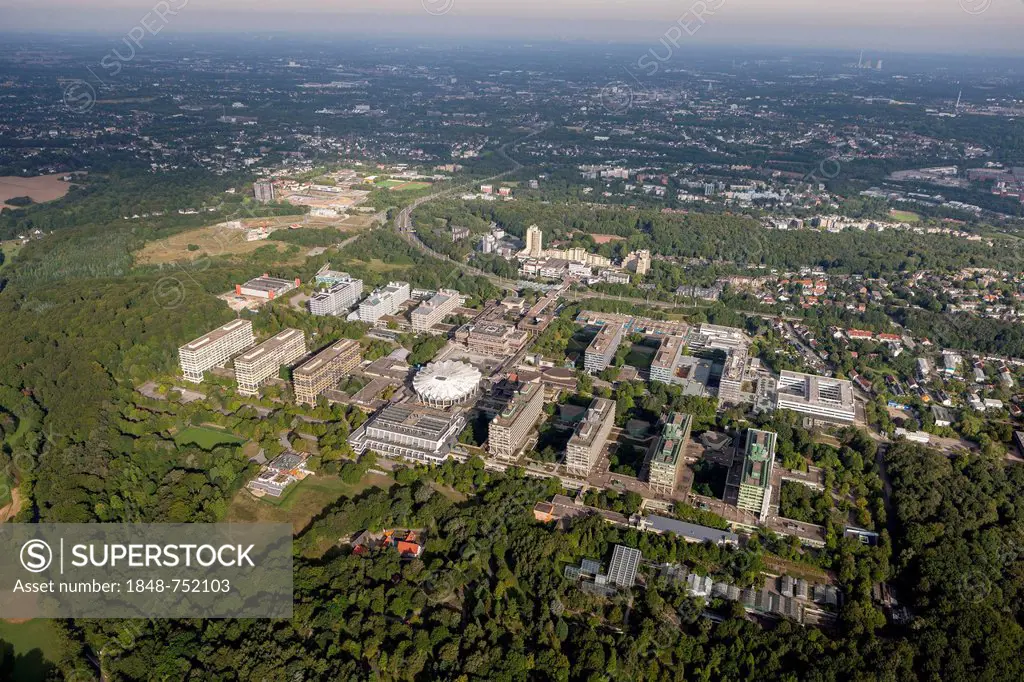 Aerial view, Ruhr University Bochum, RUB, Bochum, Ruhr area, North Rhine-Westphalia, Germany, Europe
