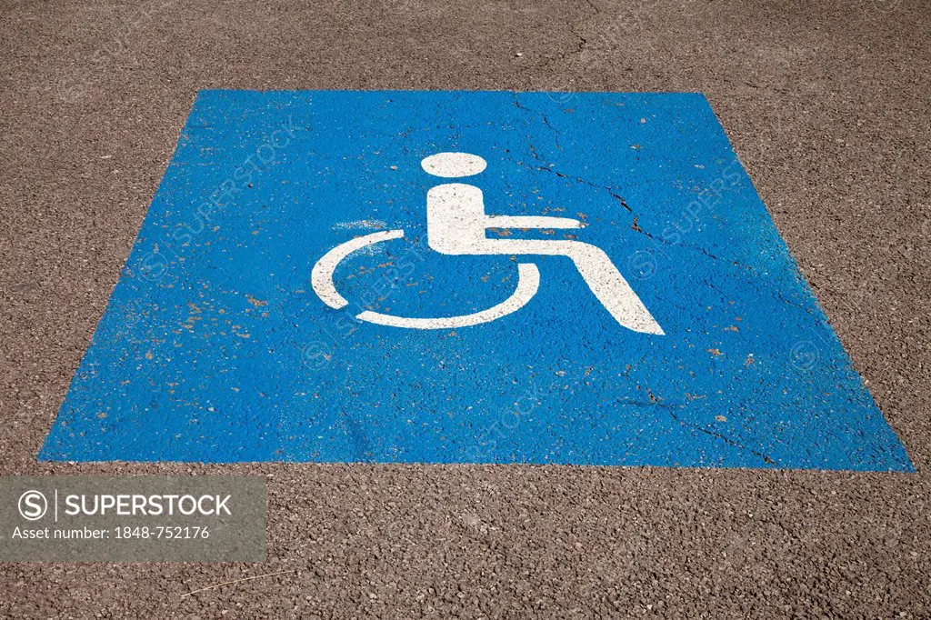 Pictogram, disabled parking, Germany, Europe, PublicGround
