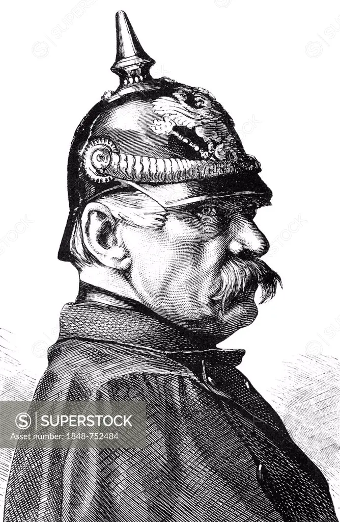 Historical illustration, portrait of Albrecht Theodor Emil Graf von Roon, 1803 - 1879, a Prussian general field marshal and politician