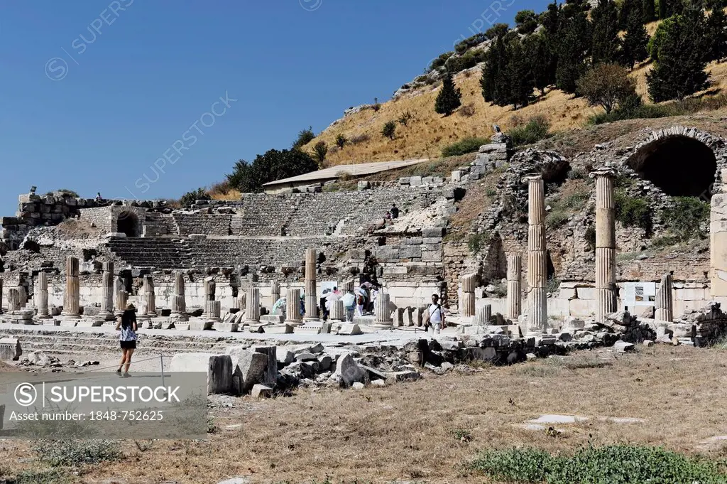 Market Basilica and Odeon of Ephesus, Ephesos, Efes, Izmir, Turkish Aegean, western Turkey, Turkey, Asia