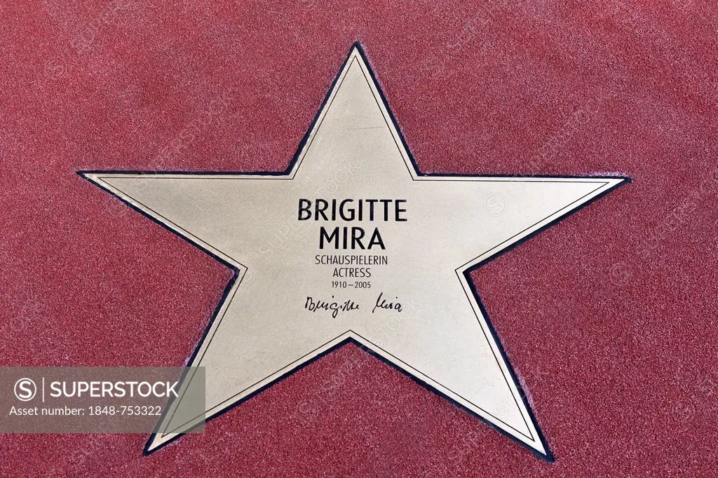 Star, Brigitte Mira, Boulevard of Stars, Potsdamer Platz, Berlin, Germany, Europe